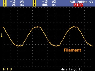 DG12Gのフィラメント電圧波形