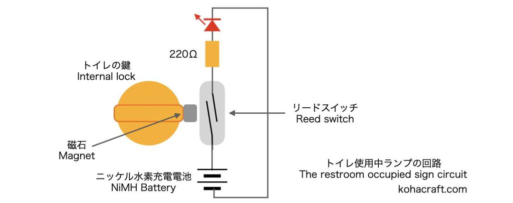 トイレ使用中ランプの回路図