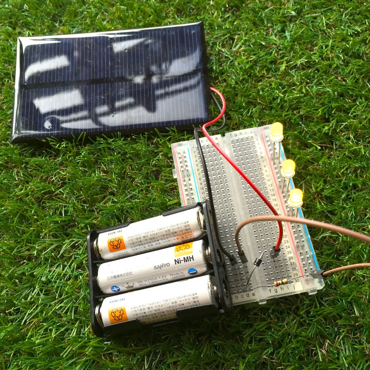 太陽電池で遊ぼう3 電気をためよう | kohacraftのblog