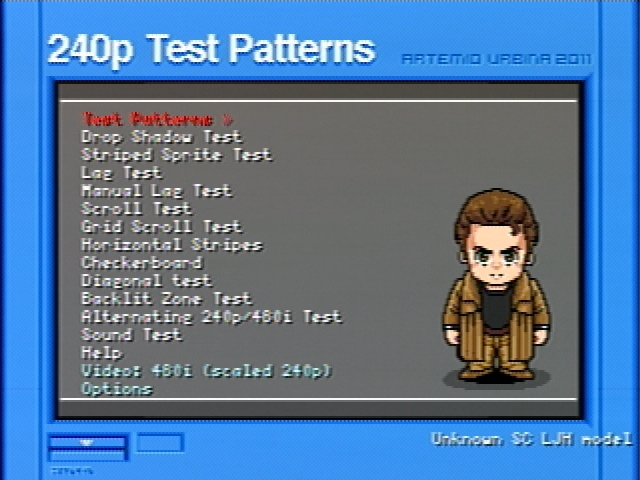 Wiiの240p test suiteのコンポジット映像をタイムベースコレクタに通した画面